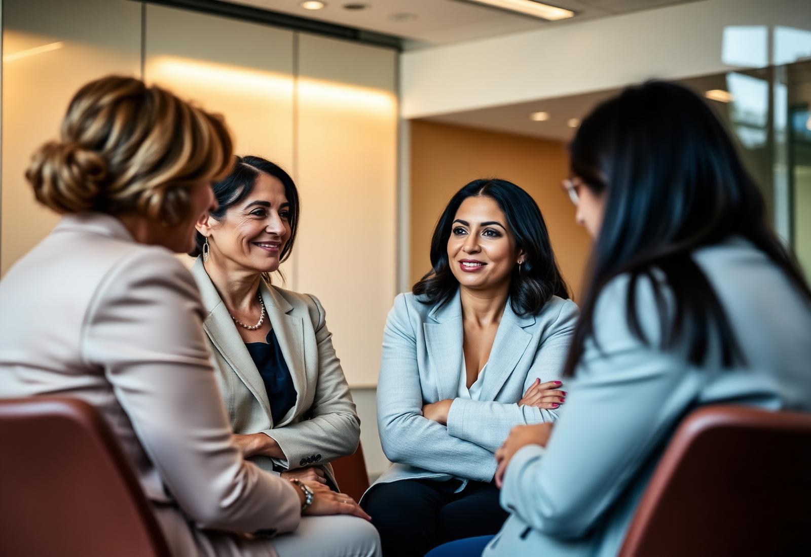 Cohort of women in discussion